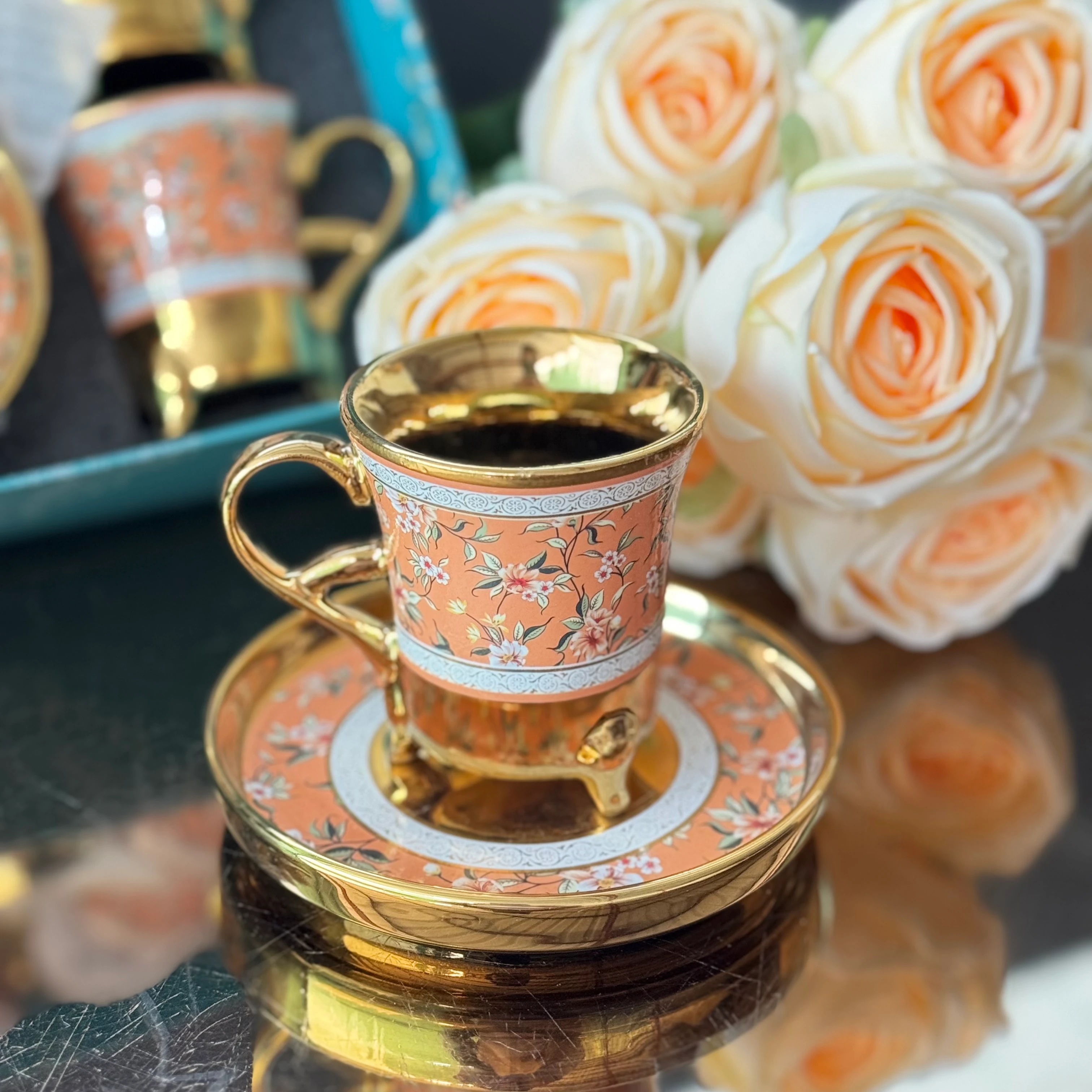 Kiremit Gold Tasarım Fincan Takım