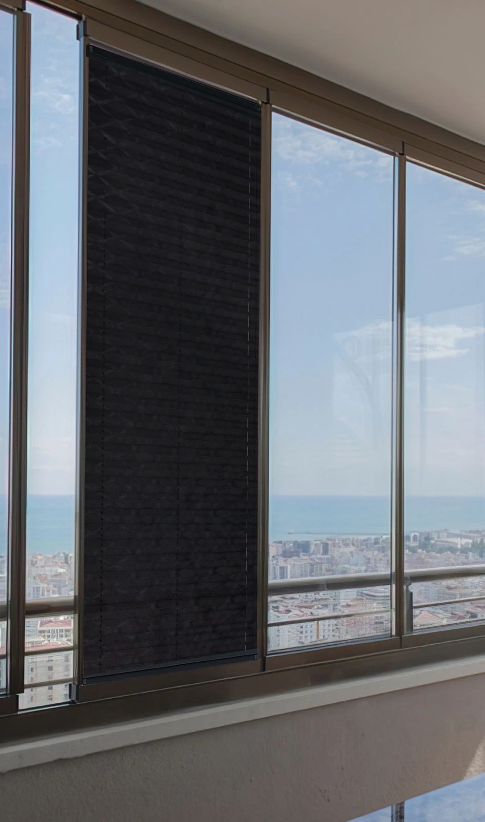 Outlet - Plise Perde Desenli - Siyah