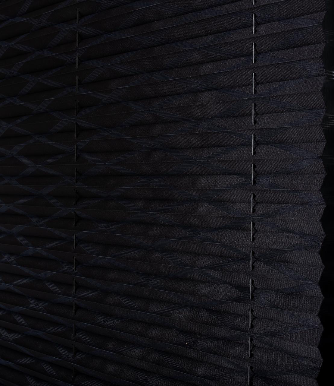 Outlet - Plise Perde Desenli - Siyah