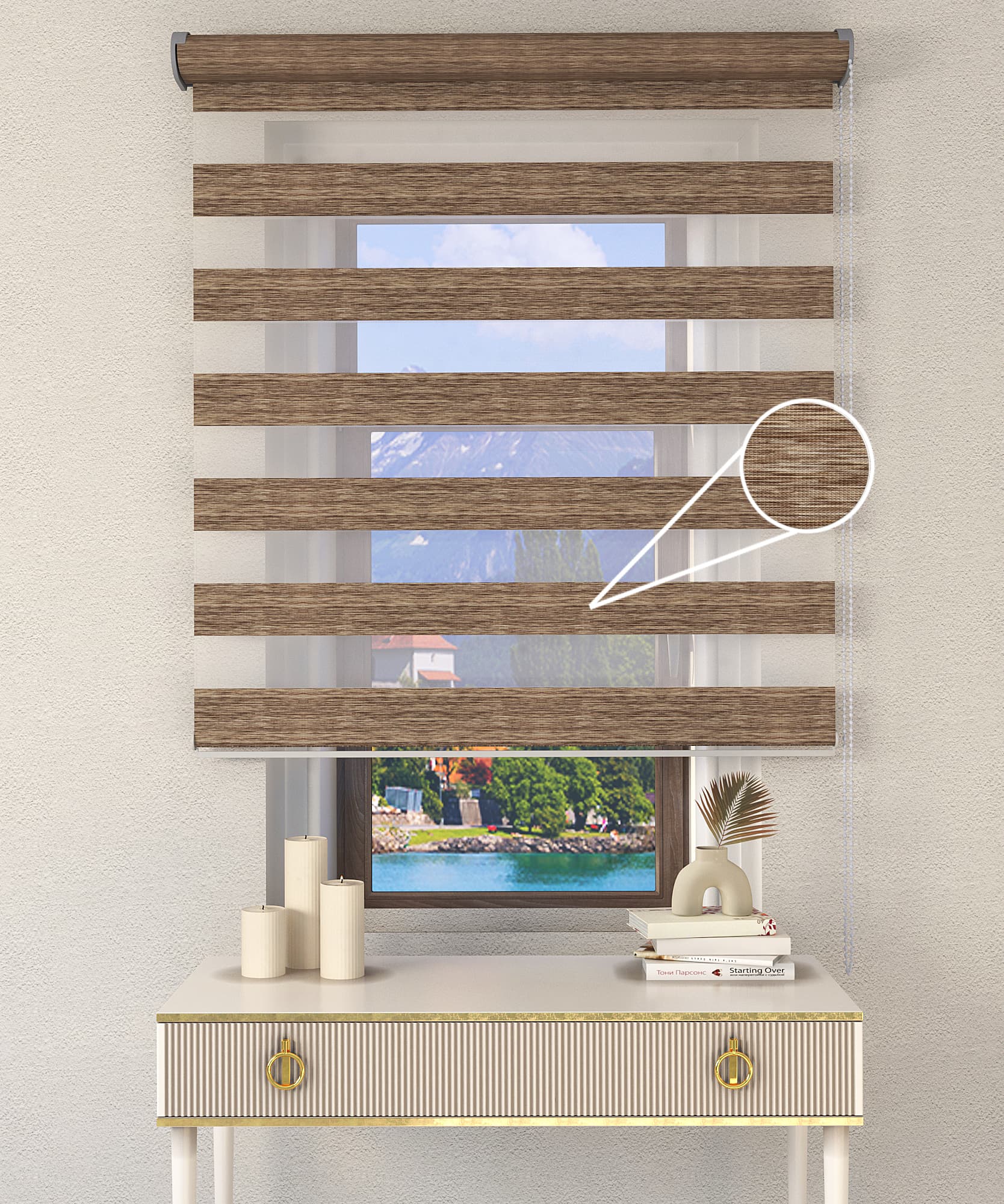 Bambu Zebra Perde - Ahşap