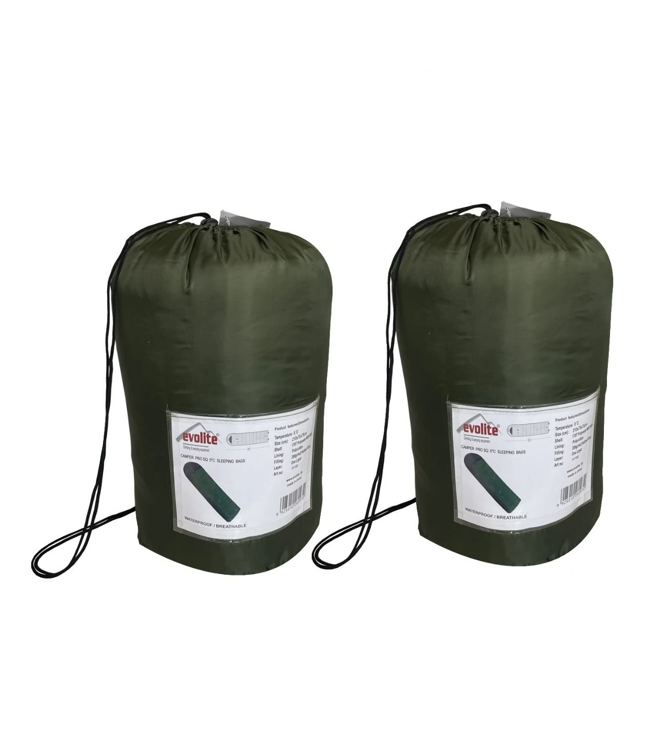 Camper Pro SQ Birleştirilebilir 2 Kişilik Uyku Tulumu Haki