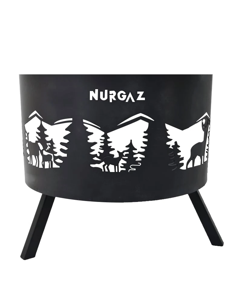 Orman Şöminesi Geyik Desen