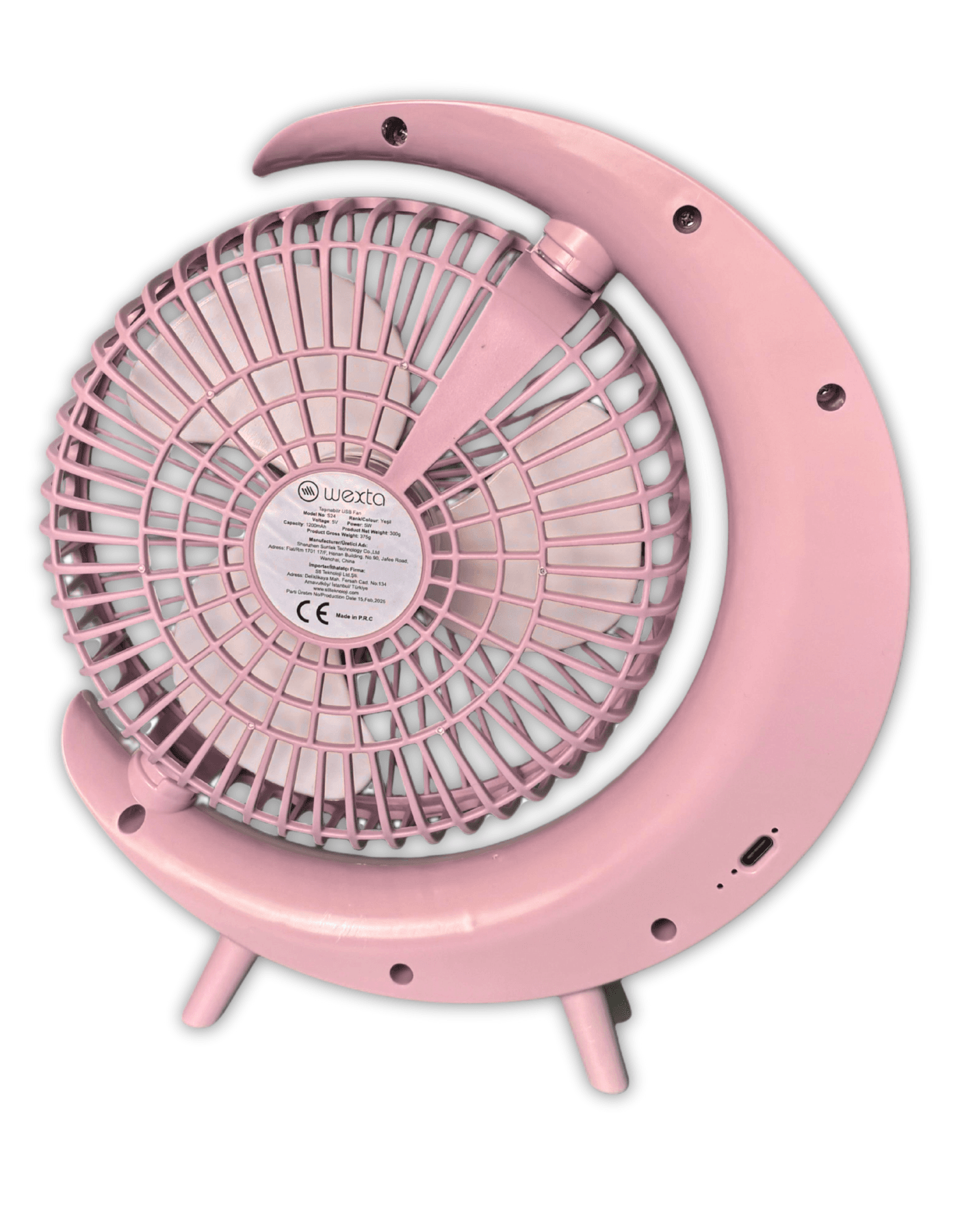 S24 Taşınabilir Masaüstü Pembe Usb Fan