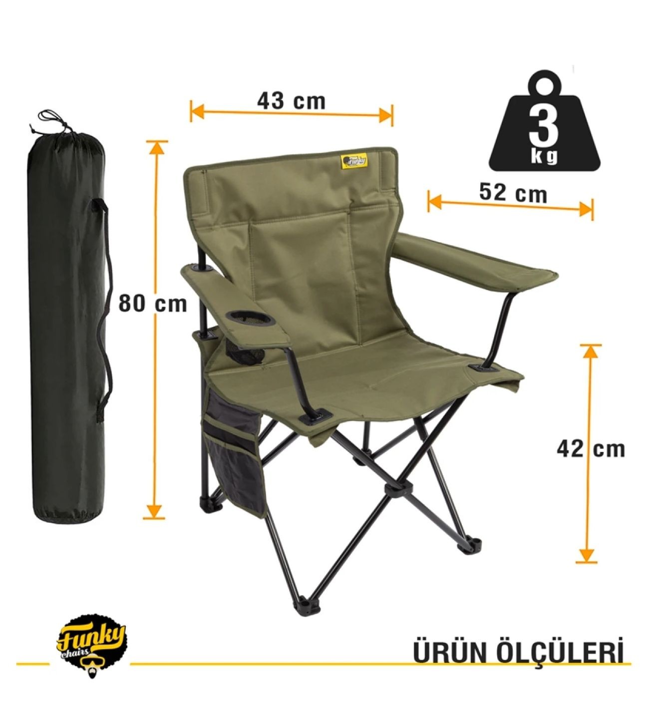 Haki Lüks Kamp Sandalyesi