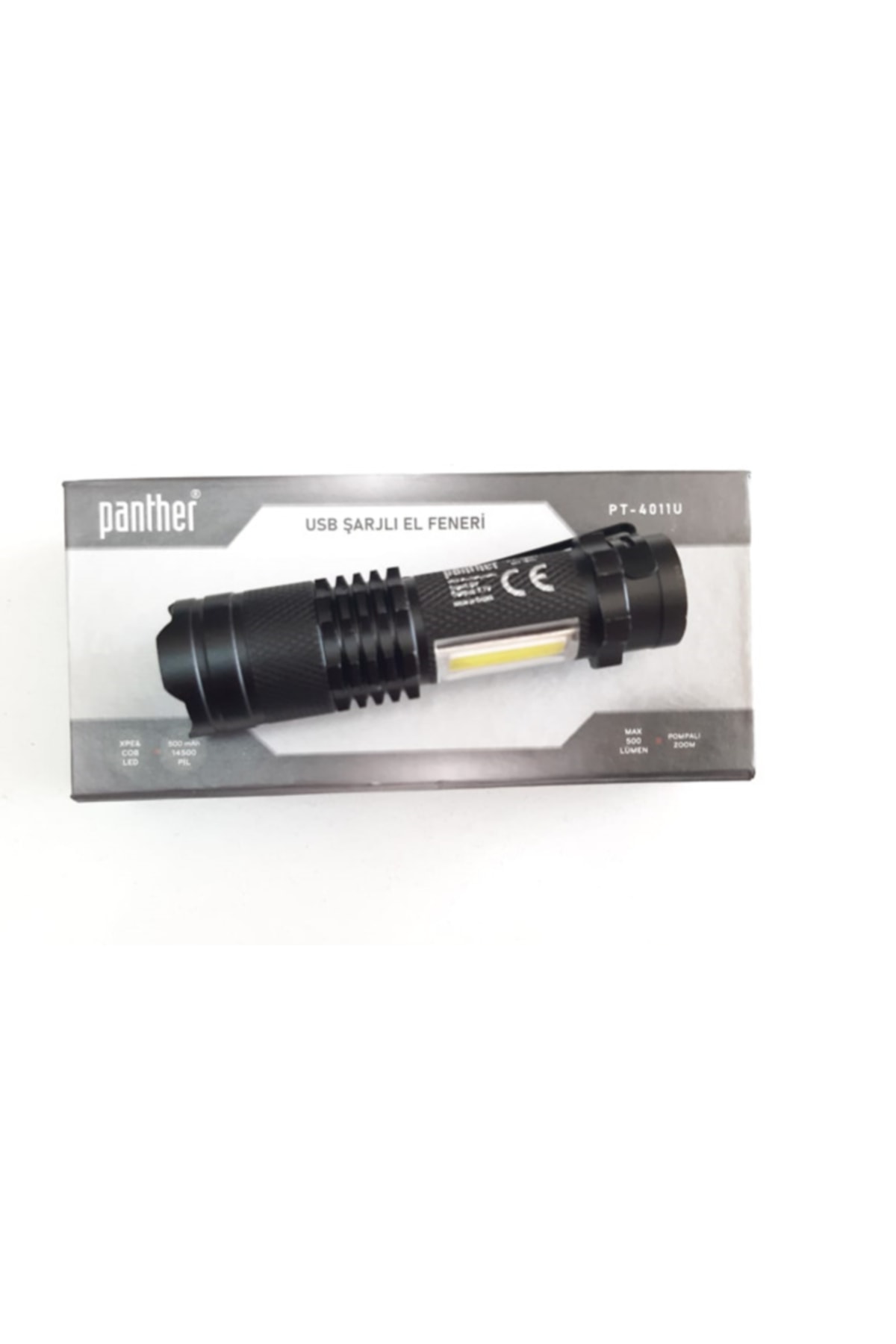 T6 Led Kancalı Zoomlu Işıldaklı Mini Usb Şarjlı Led El Feneri