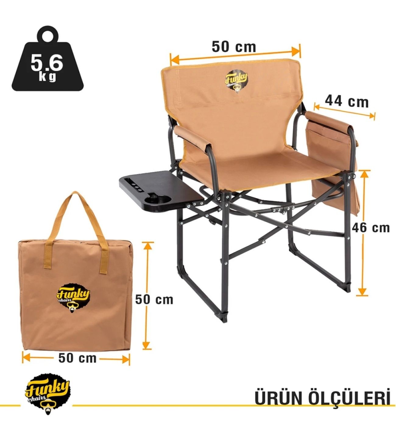 Extra Katlanabilir L Kamp Koltuğu - Toprak