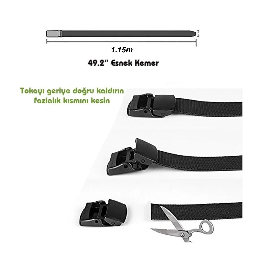 Outdoor Stretch Kemer 115 Cm Siyah