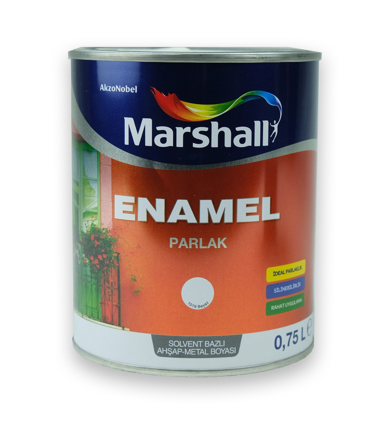 Enamel Parlak Ahşap Metal Boyası Parlak Beyaz 0,75 L