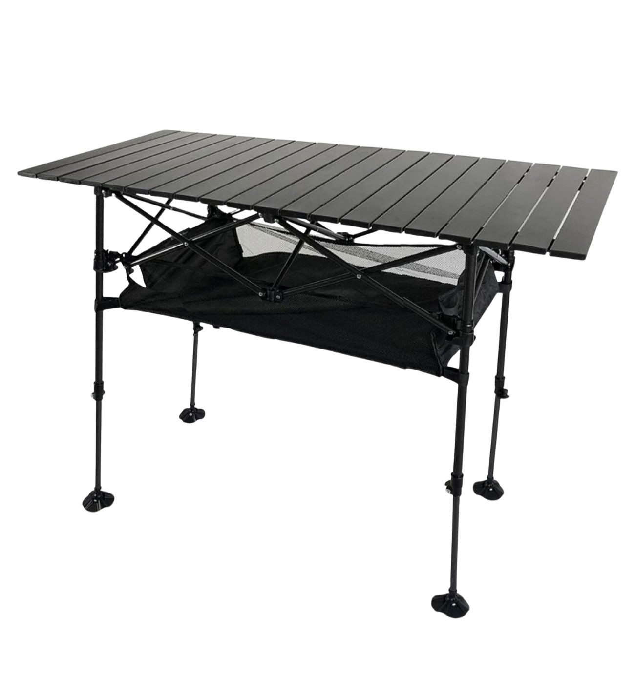 Caravan Class Katlanabilir Teleskopik Ayaklı Alüminyum Kamp Masası (95x5568x-96cm) Siyah