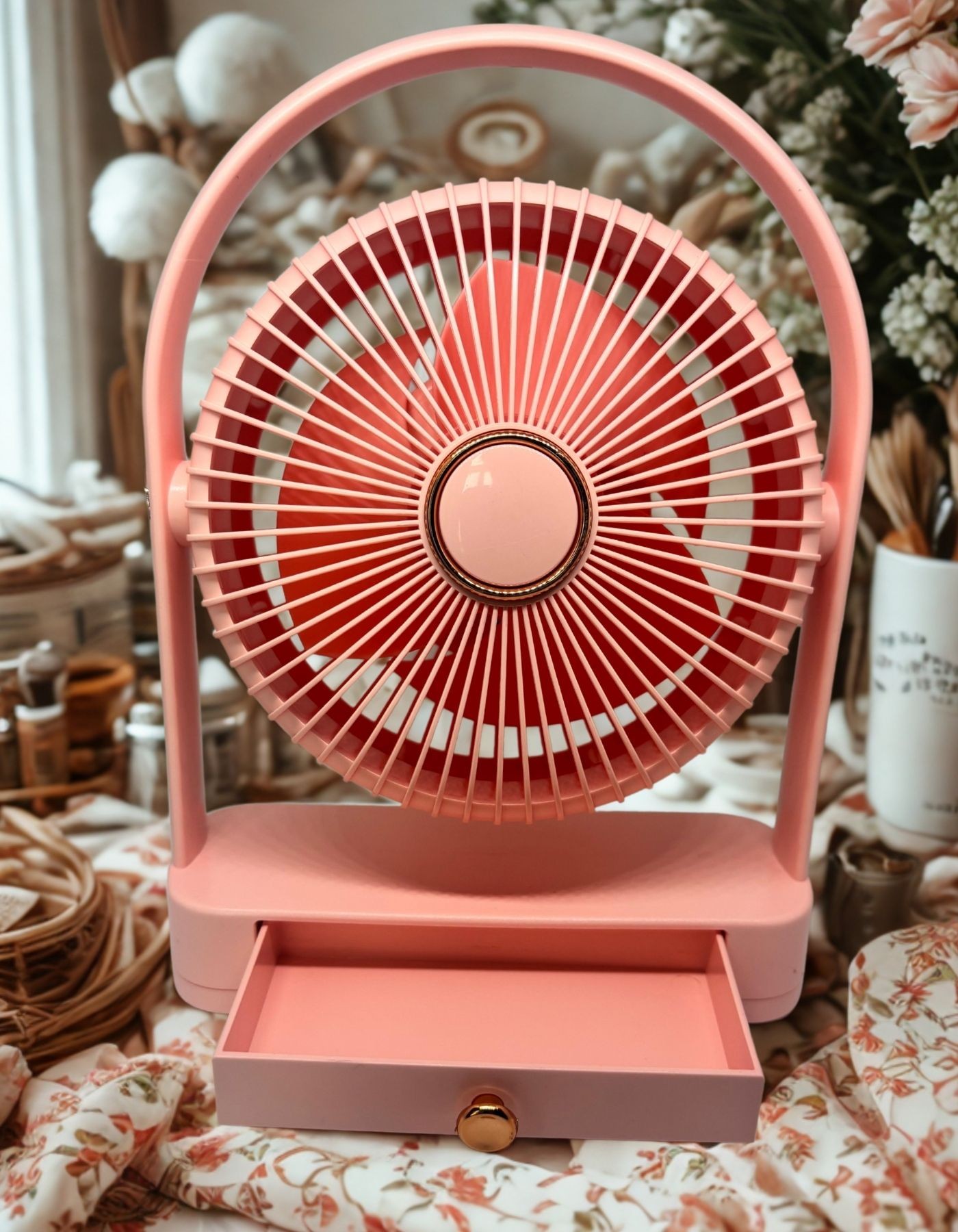 YS2235 Taşınabilir Masaüstü Pembe Usb Fan