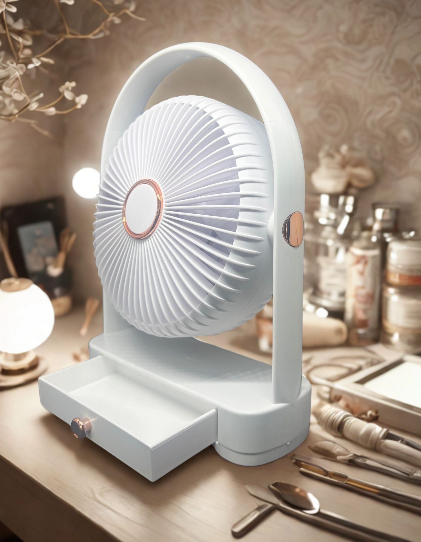 YS2235 Taşınabilir Masaüstü Beyaz Usb Fan