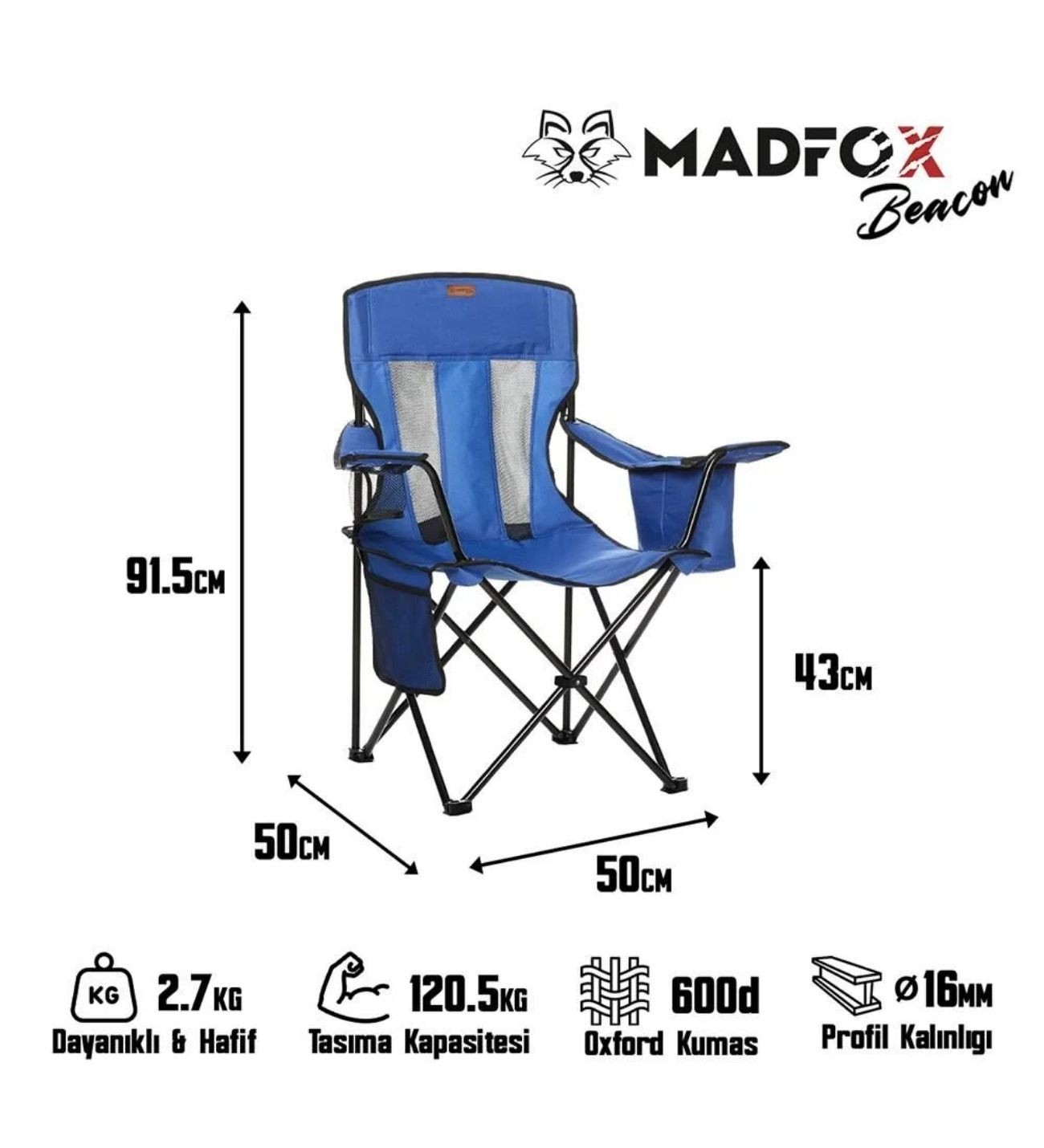 Beacon Katlanır Kamp Sandalyesi Mavi