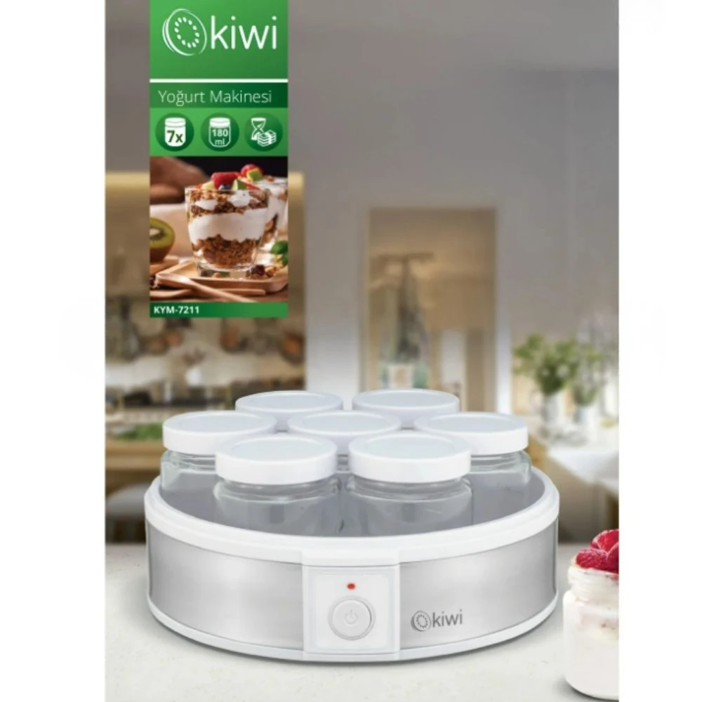 KYM-7211 Yoğurt Yapma Makinesi Paslanmaz Çelik Cam Kavanoz