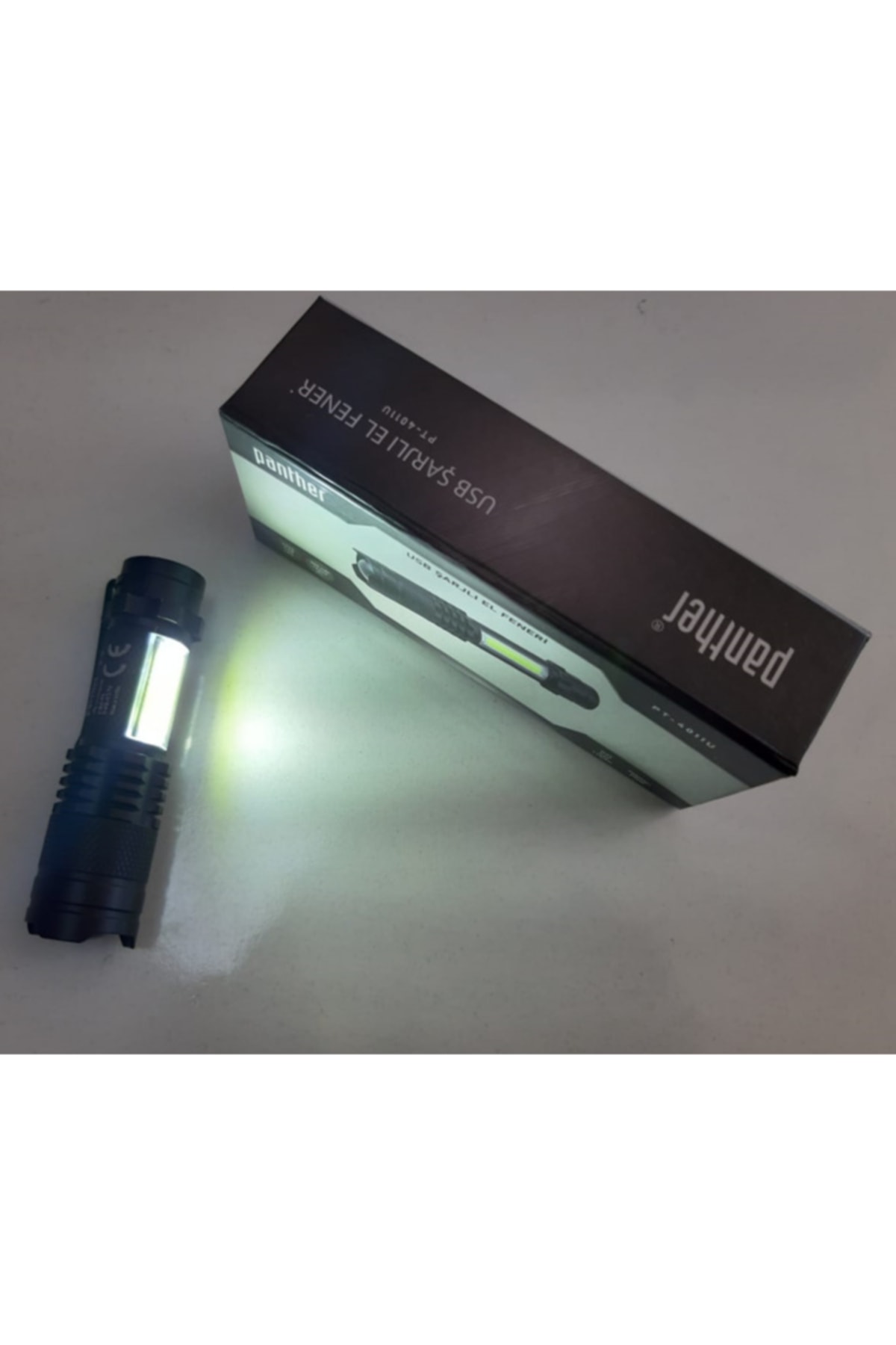 T6 Led Kancalı Zoomlu Işıldaklı Mini Usb Şarjlı Led El Feneri