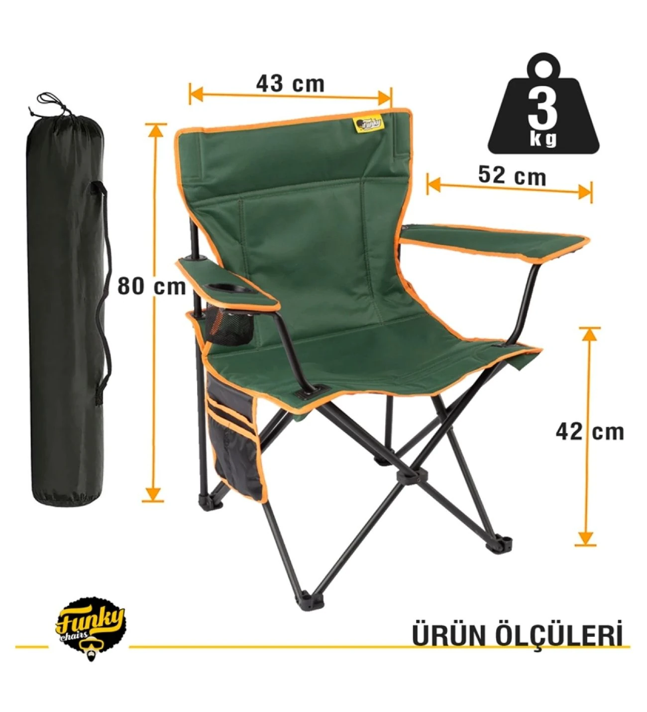 V2 Petrol Yeşili Lüks Kamp Sandalyesi