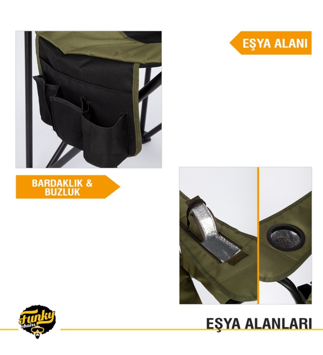 Big Boy Katlanabilir XL Kamp Sandalyesi-Haki