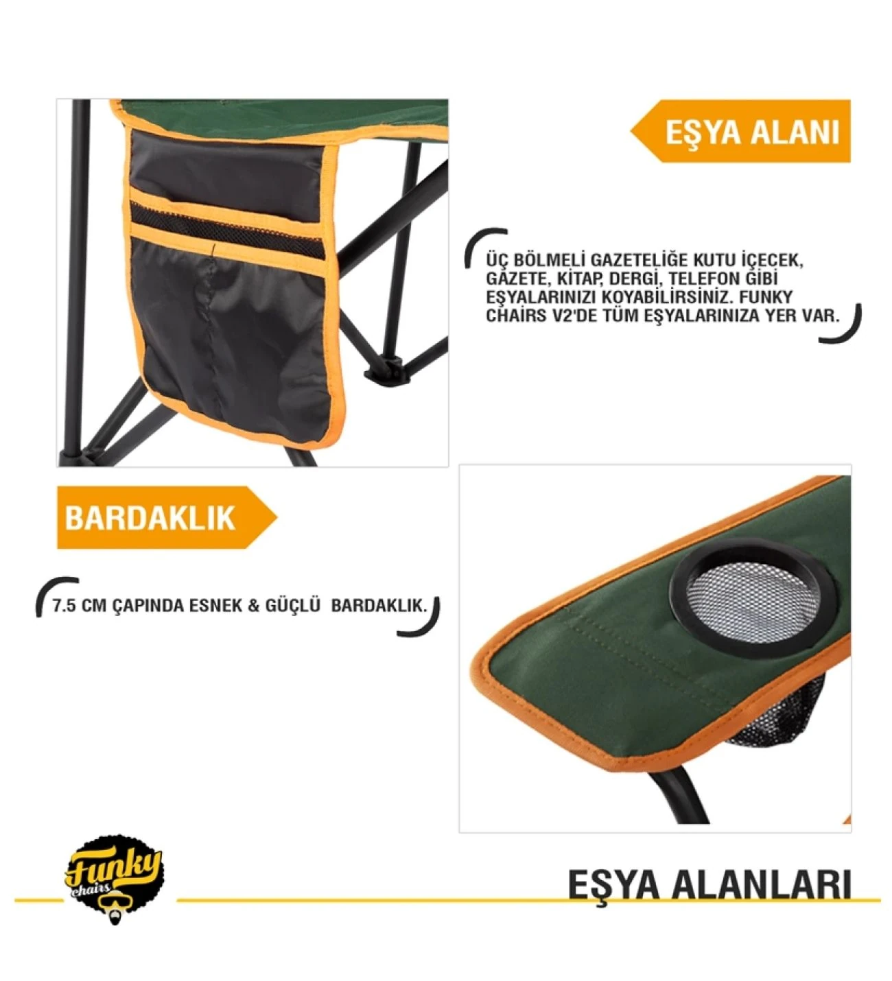 V2 Petrol Yeşili Lüks Kamp Sandalyesi