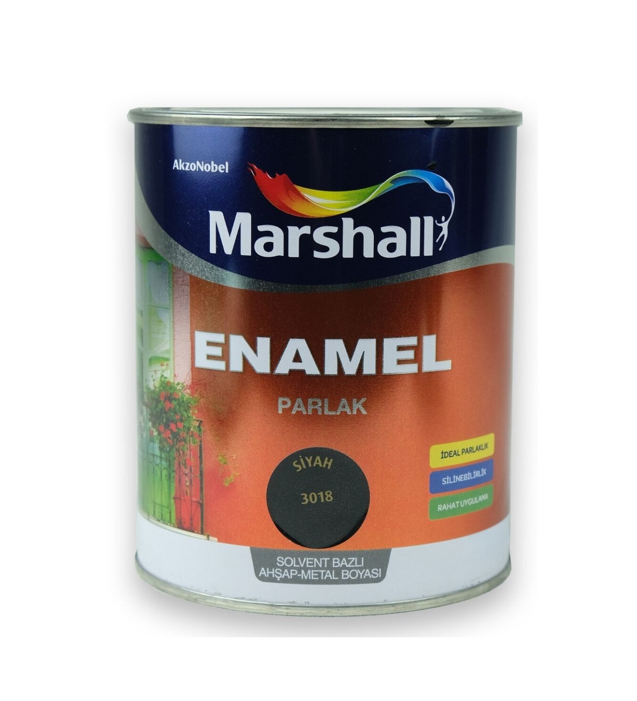 Enamel Parlak Ahşap Metal Boyası Siyah 2,5 L