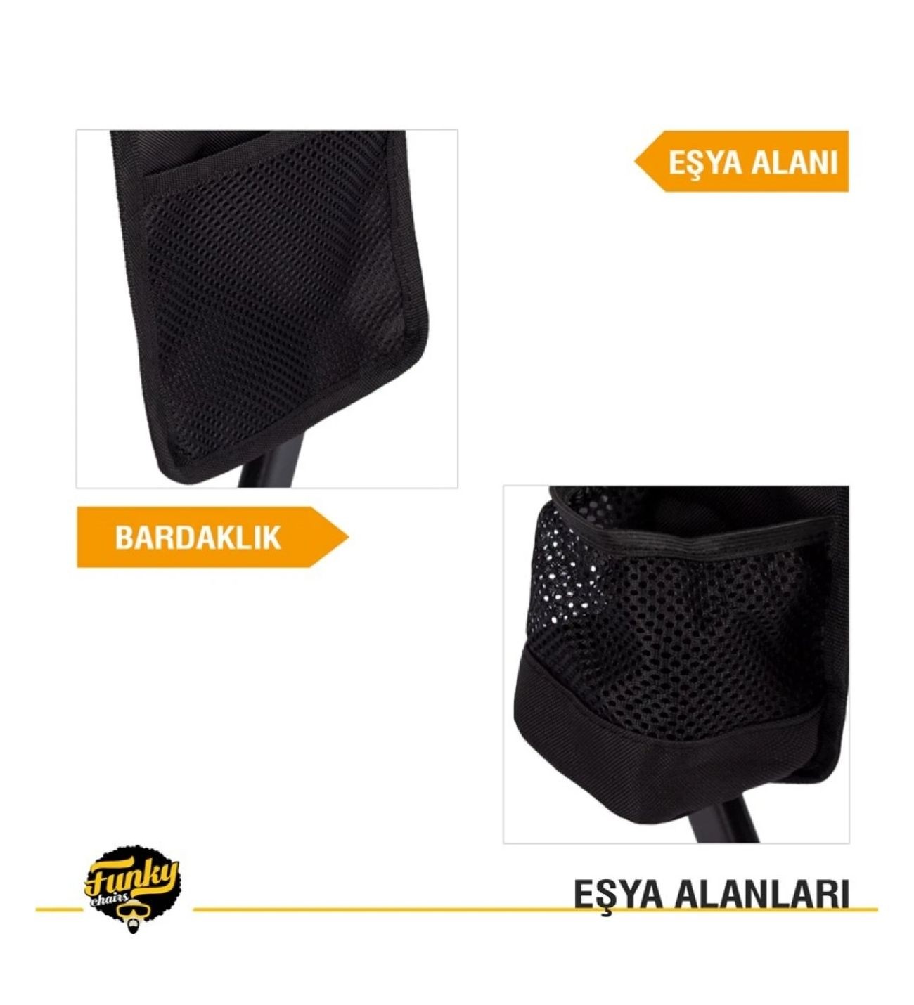 Comfort 3 Kademeli Katlanabilir Kamp Sandalyesi-Siyah