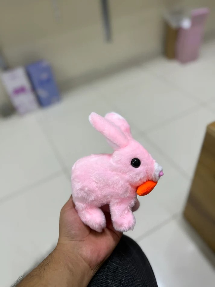 “Sevimli Peluş Tavşan 🐇 | Pilli, Sesli, Işıklı ve Zıplayan Oyuncak” (Kapıda Ödeme Mevcut)