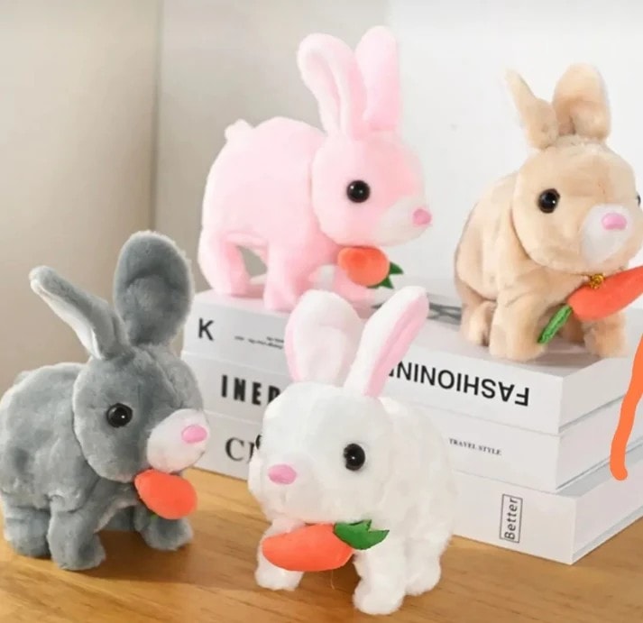 “Sevimli Peluş Tavşan 🐇 | Pilli, Sesli, Işıklı ve Zıplayan Oyuncak” (Kapıda Ödeme Mevcut)