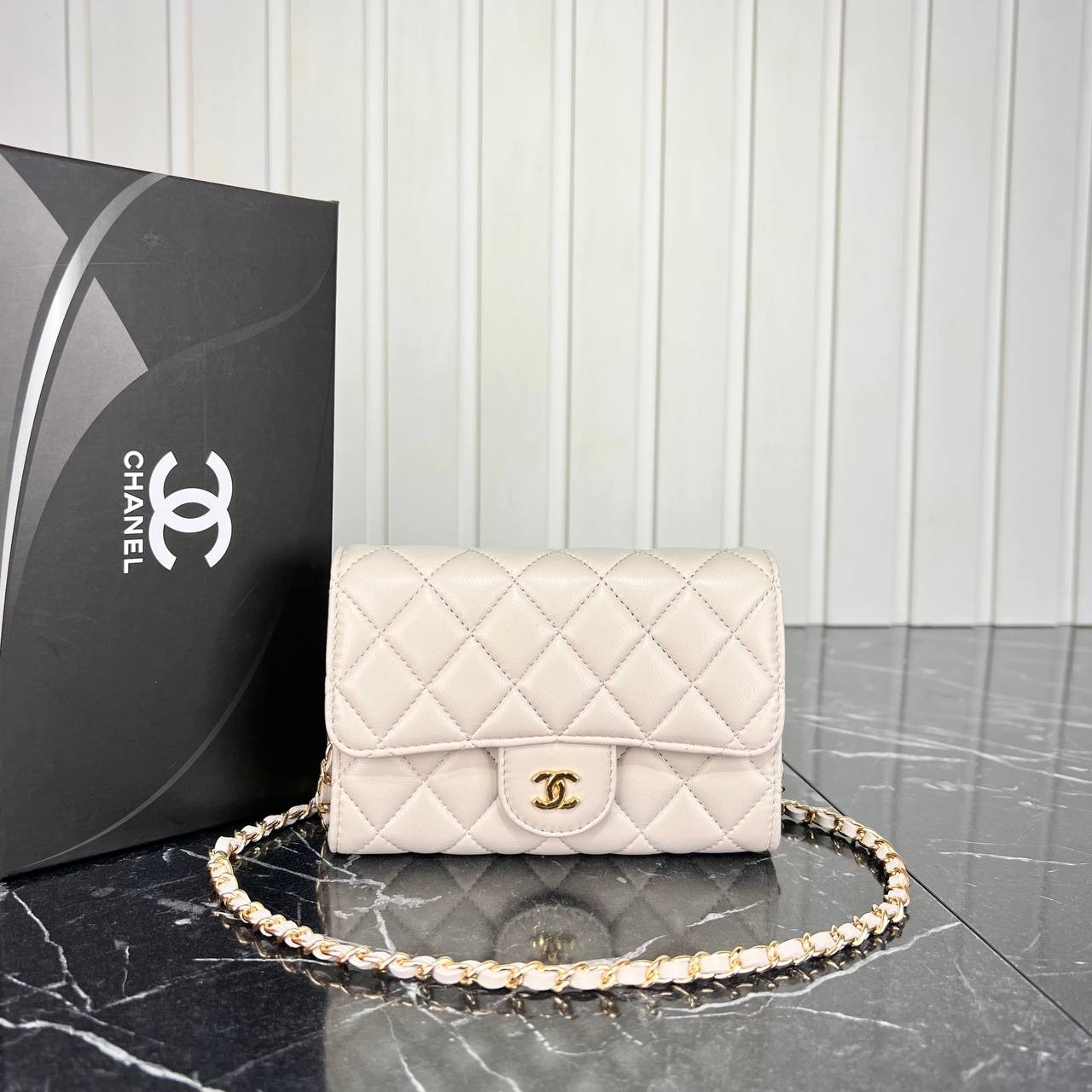 Coco Woc  Chain Clutch  Small Wallet - White的图片