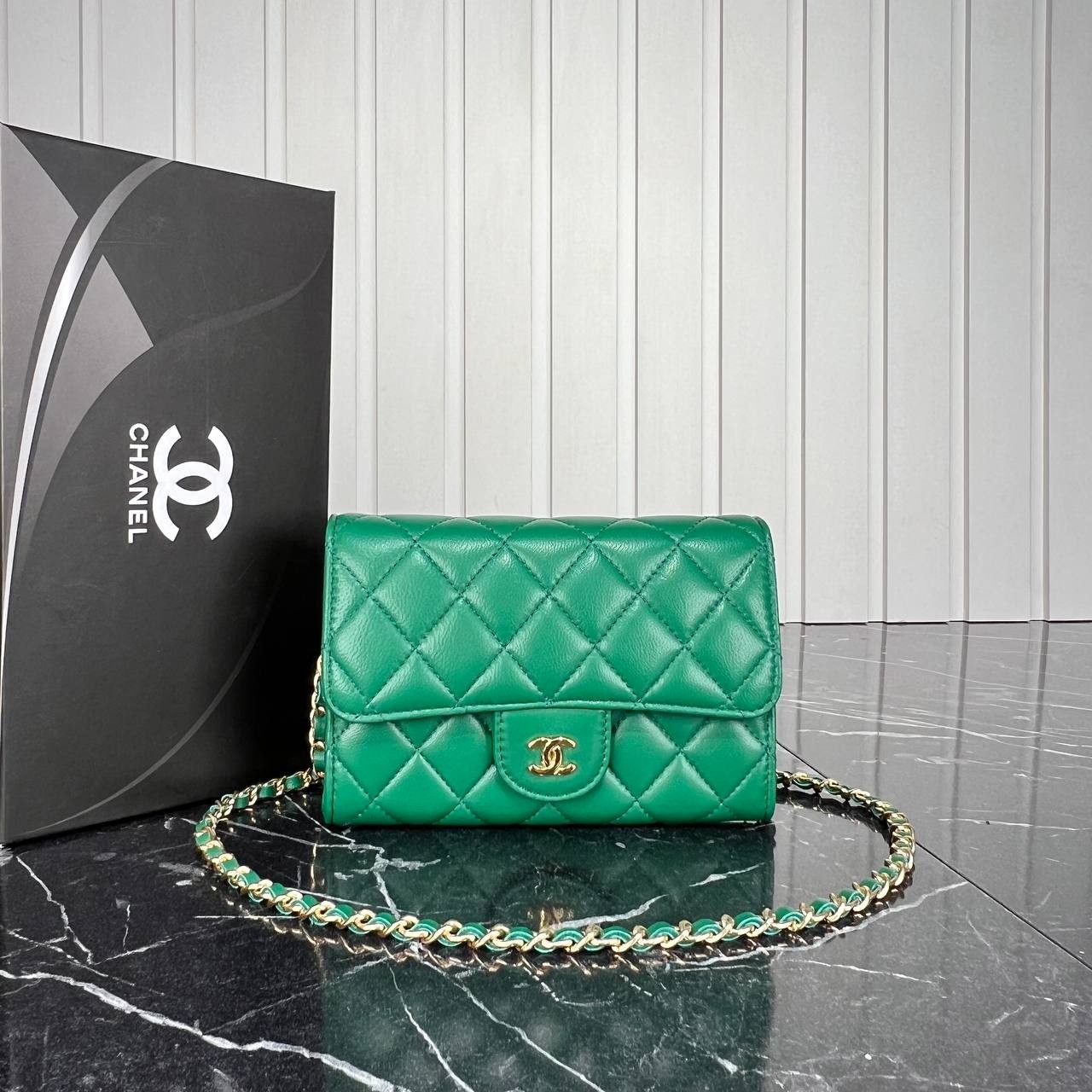 Coco Woc  Chain Clutch  Small Wallet - Green的图片