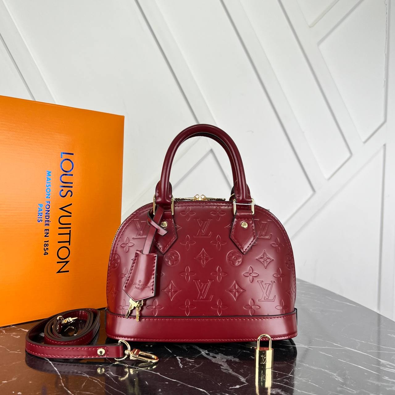 Alma BB Monongram Bag - Burgundy的图片