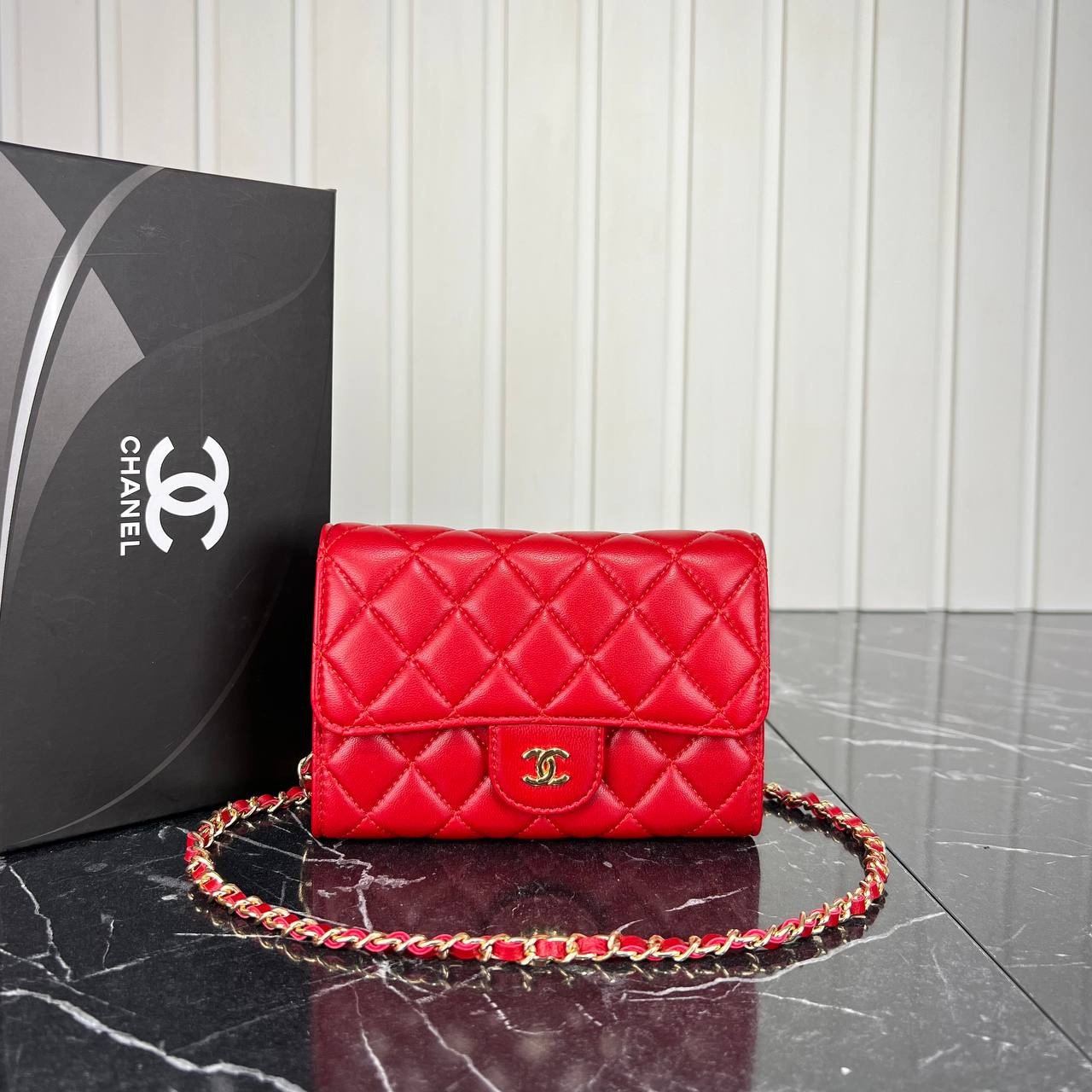 Coco Woc  Chain Clutch  Small Wallet - Red的图片