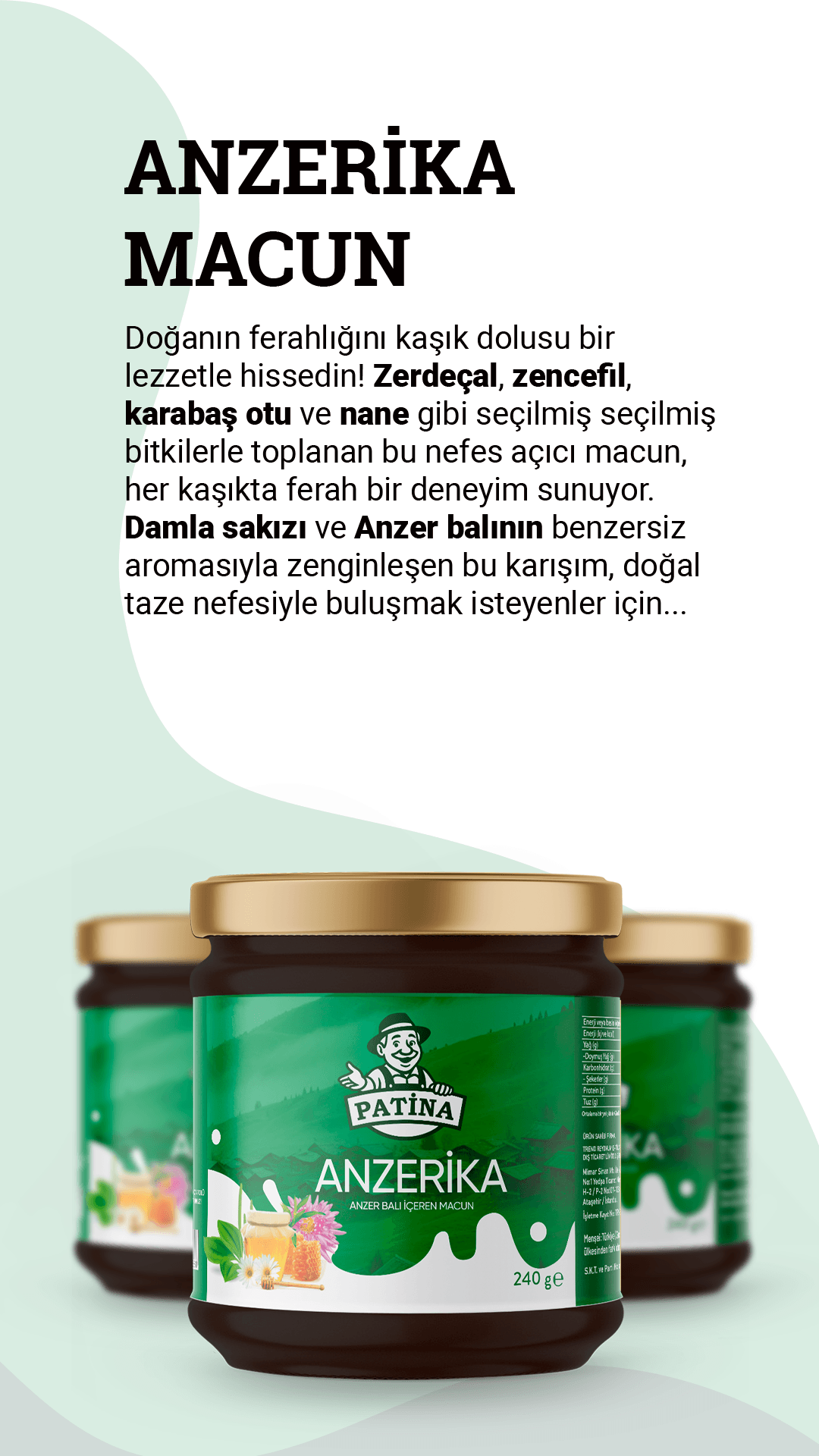 Anzer Balı, Andız Pekmezi, Acı Badem, Meyan Kökü İçeren Bitkisel Karışımlı Geleneksel Gıda