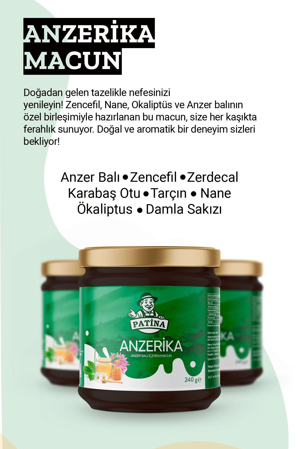 Anzer Balı, Andız Pekmezi, Acı Badem, Meyan Kökü İçeren Bitkisel Karışımlı Geleneksel Gıda