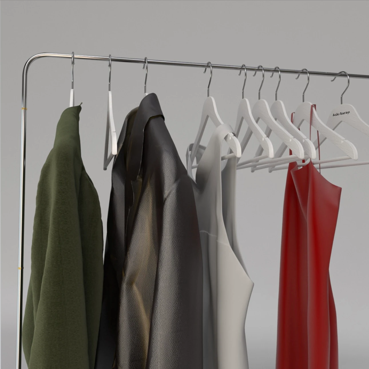 Beyaz  Ahşap Görünümlü Plastik Elbise Ve Kıyafet Askısı Standart Kanca