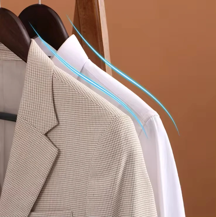 Ceviz Ahşap Kıyafet Ve Elbise Askısı Premium Özel Kadife Kaplama