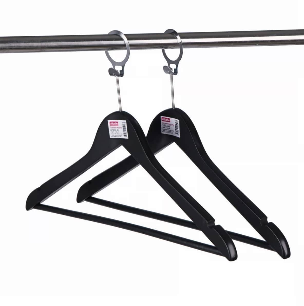 Siyah Otel Askısı Elbise Ve Kıyafet Askısı Otel Çivili ( Anti Hırsızlık Önleyici )+ Otel Halkası Dahil