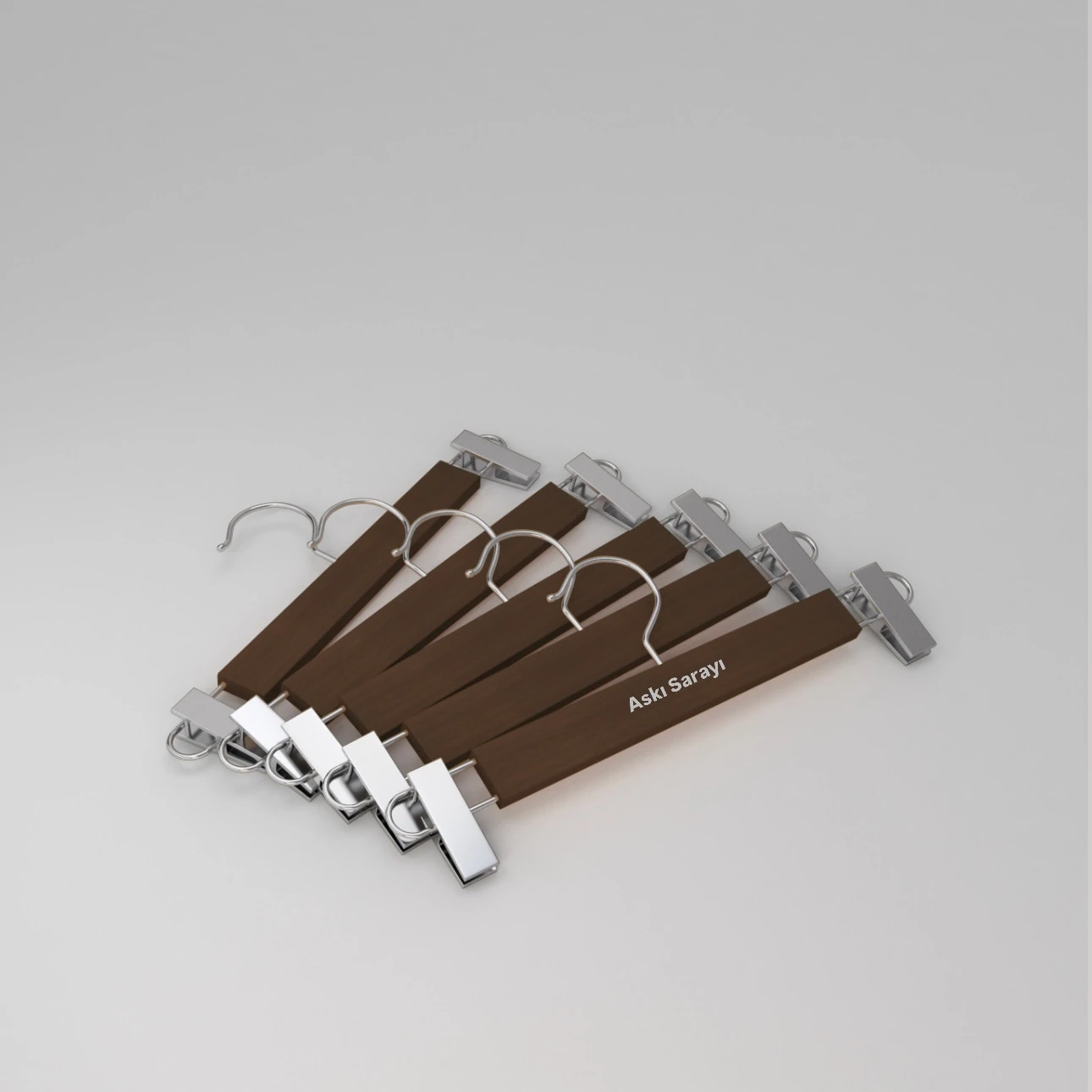 Ceviz Ahşap Pantolon Ve Etek Askısı Standart Kanca