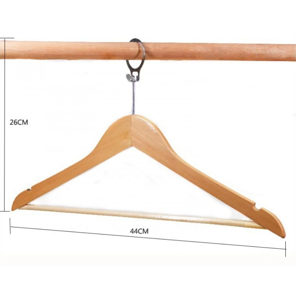 Naturel  Otel Askısı Elbise Ve Kıyafet Askısı Otel Çivili ( Anti Hırsızlık Önleyici )+ Otel Halkası Dahil