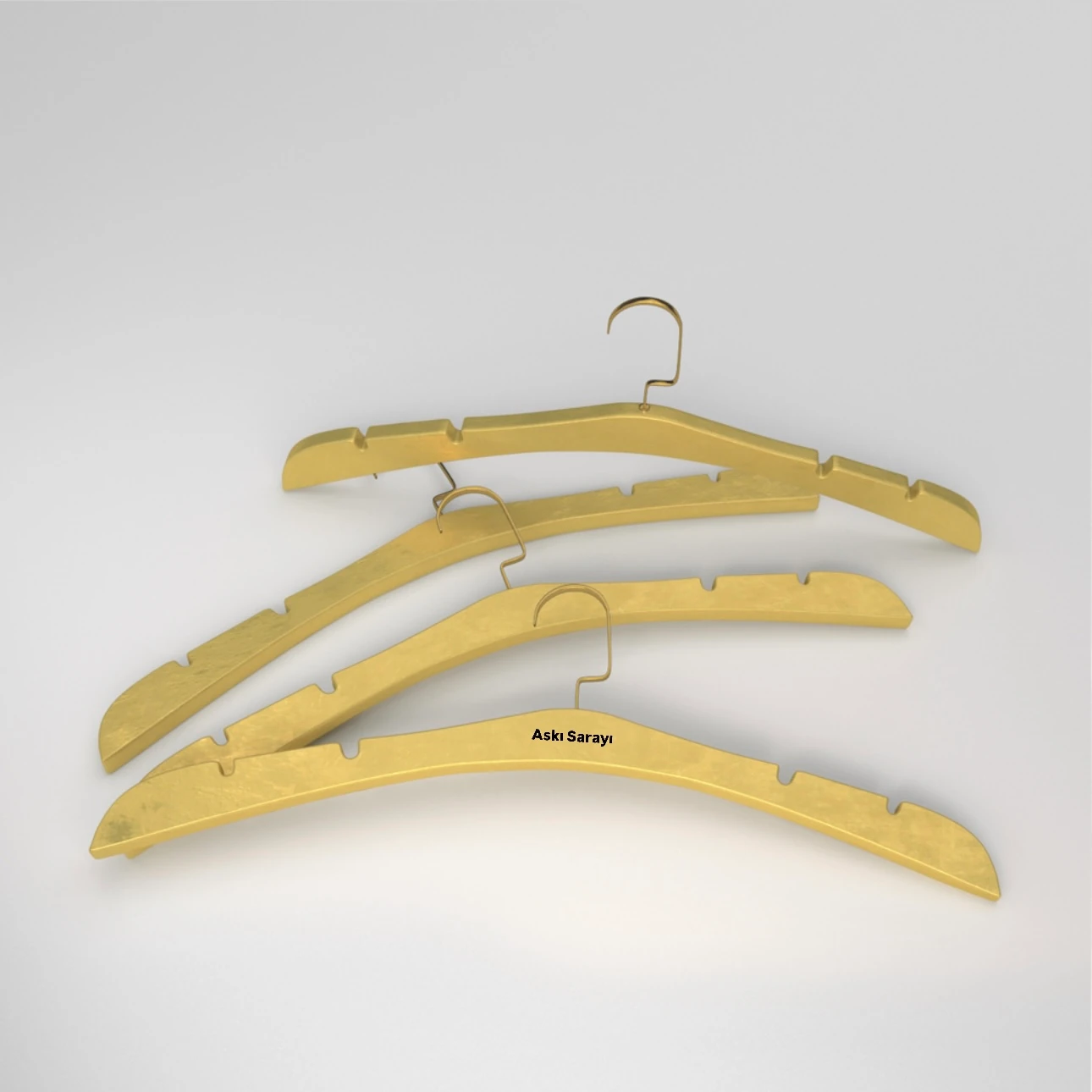 Gold Ahşap Gelinlik Ve Abiye Askısı Özel Amerikan Kanca