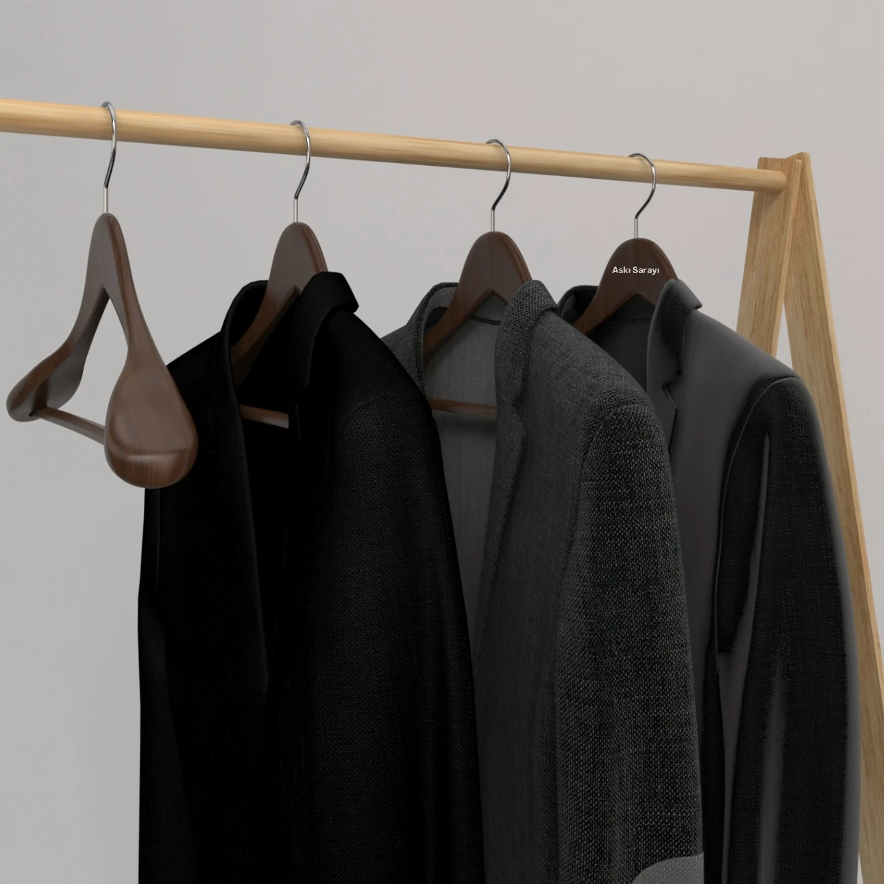 Premium Seri Ahşap Ceket Ve Palto Askısı Standart Kanca 