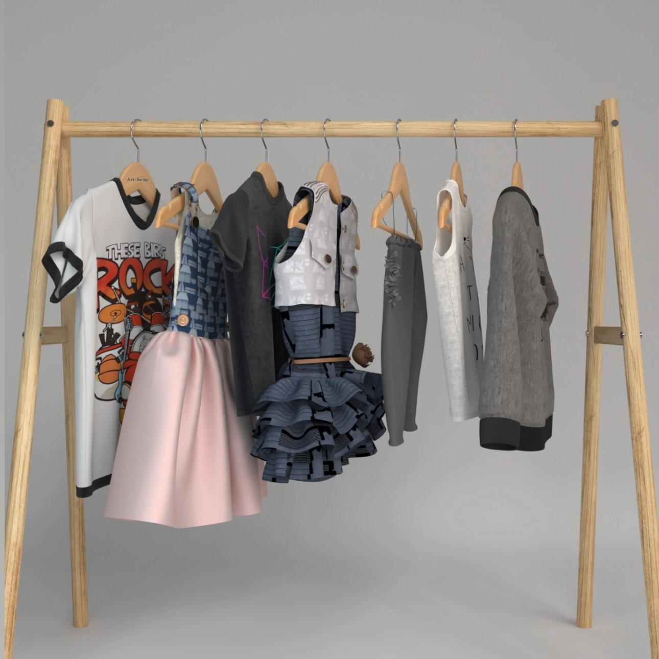 Naturel Ahşap Çocuk Ve Bebek Askısı Standart Kanca 