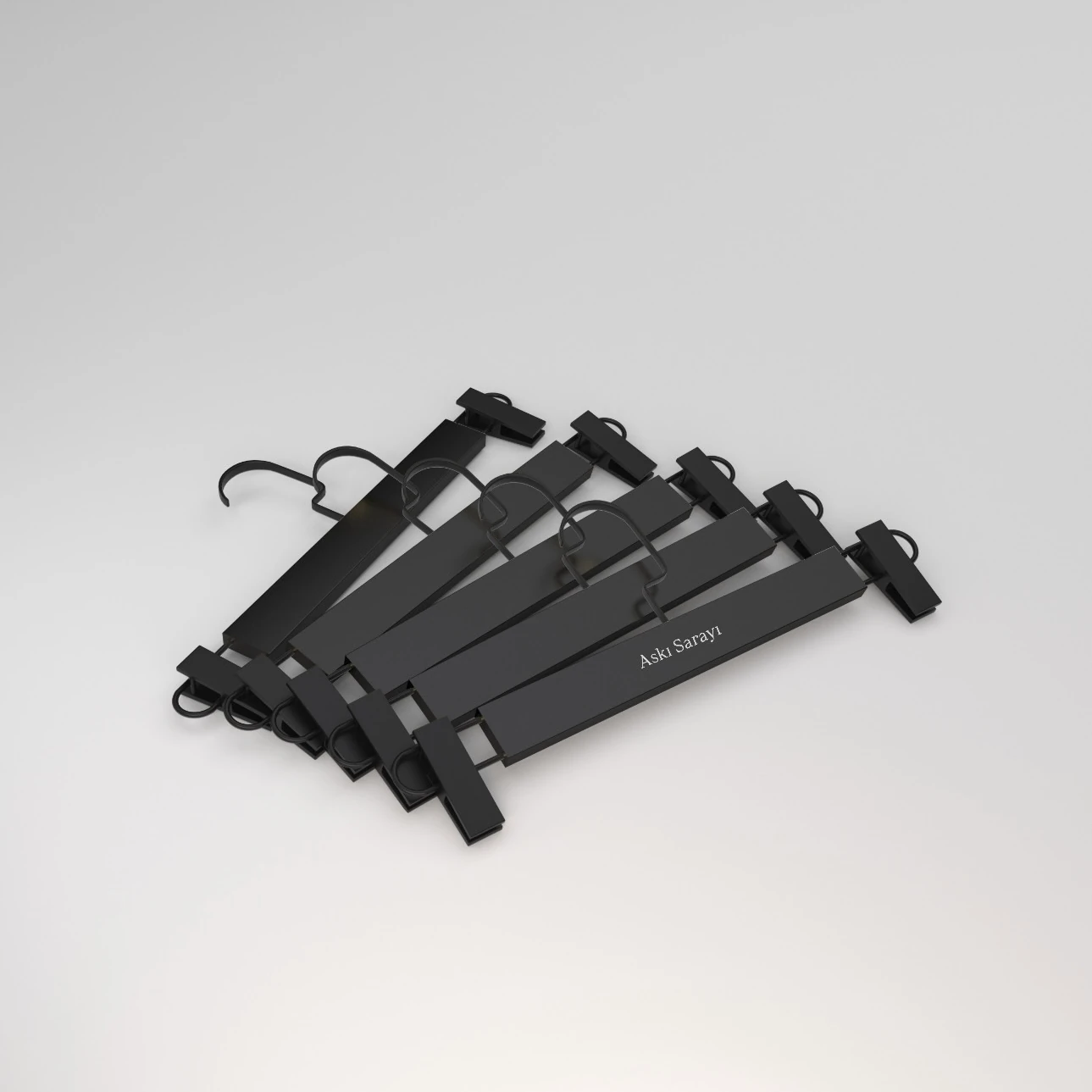 Siyah Ahşap Pantolon Ve Etek Askısı Premium Özel Amerikan Kanca