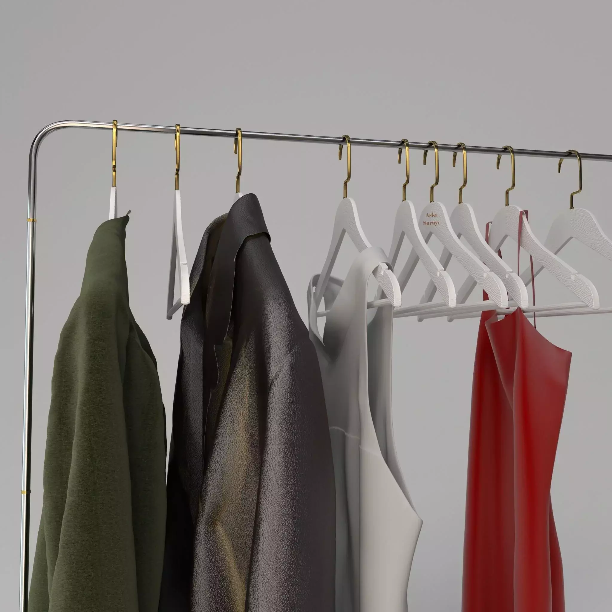 Beyaz Ahşap Görünümlü Plastik Elbise Askısı  Premium Özel Amerikan Kanca 