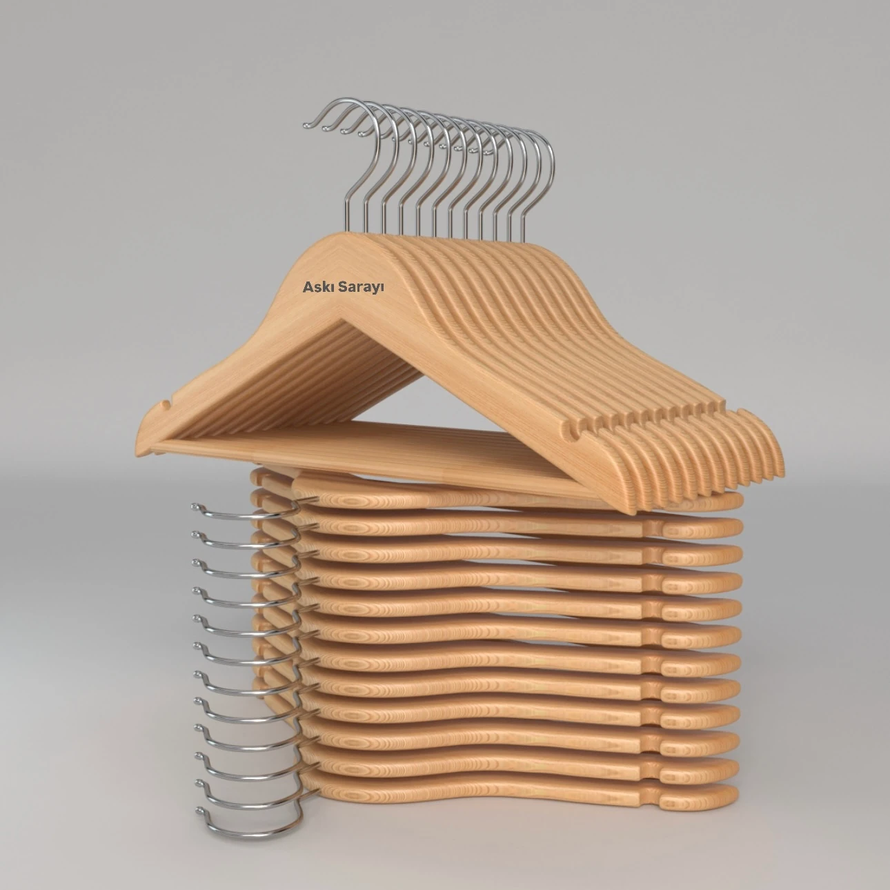 Naturel Ahşap Çocuk Ve Bebek Askısı Standart Kanca 