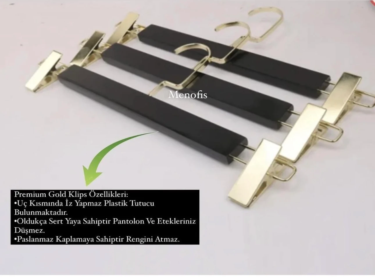 Siyah Ahşap Görünümlü Pantolon Ve Etek Askısı Premium Seri 