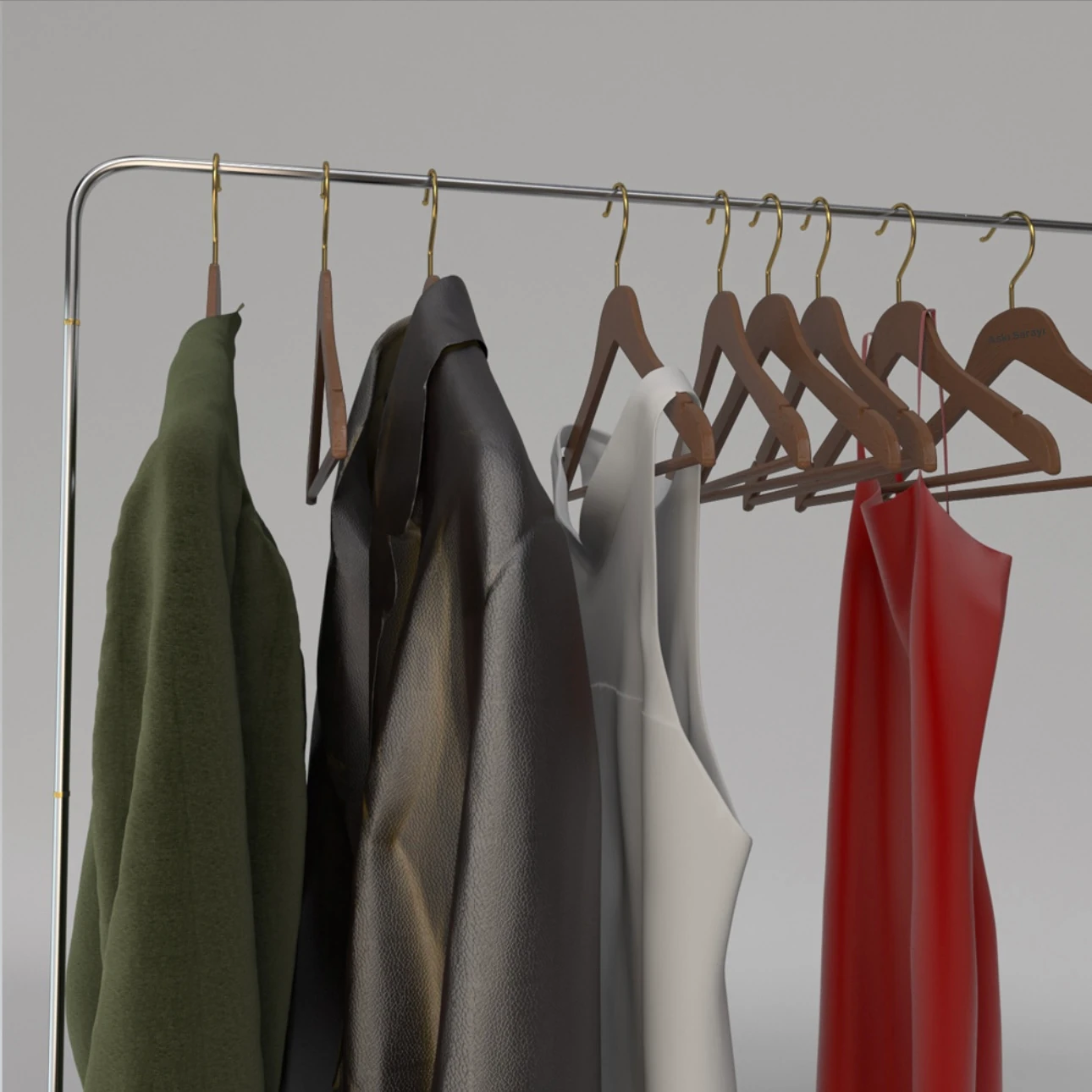 Kahverengi  Ahşap Görünümlü Plastik Elbise Ve Kıyafet Askısı Standart Kanca