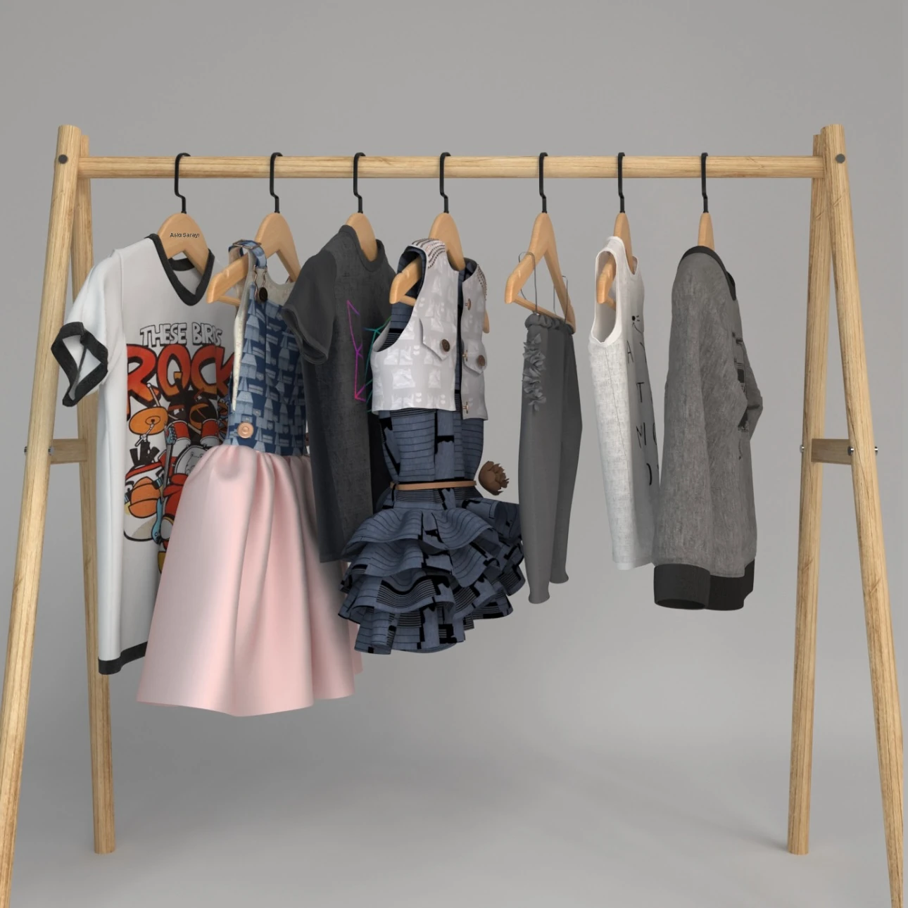 Naturel Ahşap Çocuk Ve Bebek Askısı Premium Özel Amerikan Kanca