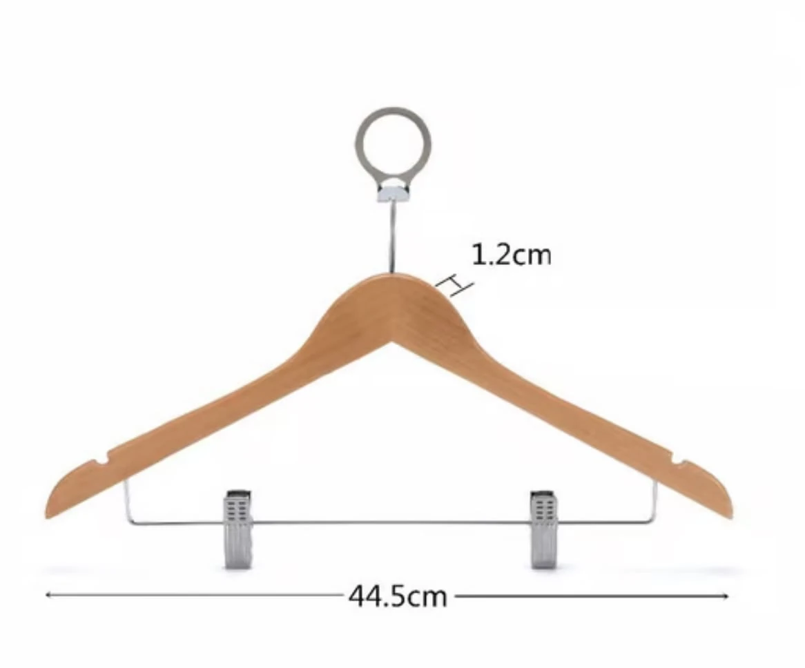 Naturel Otel Askısı Elbise Ve Pantolon Askısı Alttan Klipsli Otel Çivili ( Anti Hırsızlık Önleyici )+ Otel Halkası Dahil