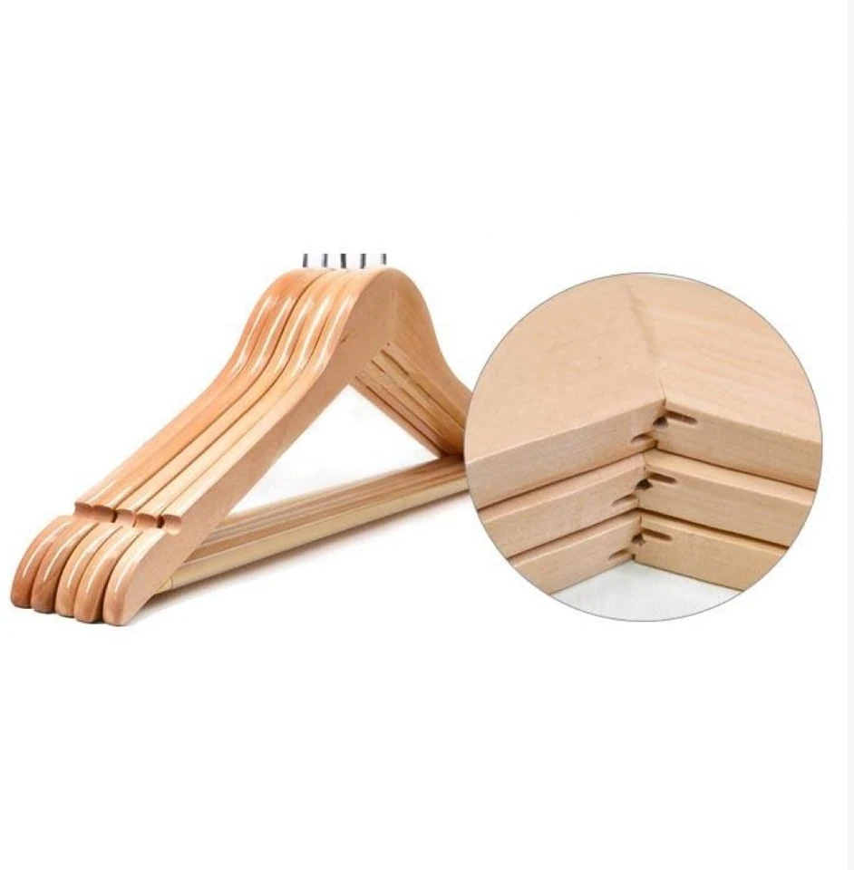 Naturel  Otel Askısı Elbise Ve Kıyafet Askısı Otel Çivili ( Anti Hırsızlık Önleyici )+ Otel Halkası Dahil