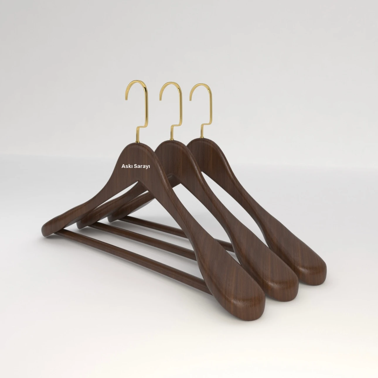 Ceviz Ahşap Ceket Ve Palto Askısı Premium Özel Amerikan Kanca