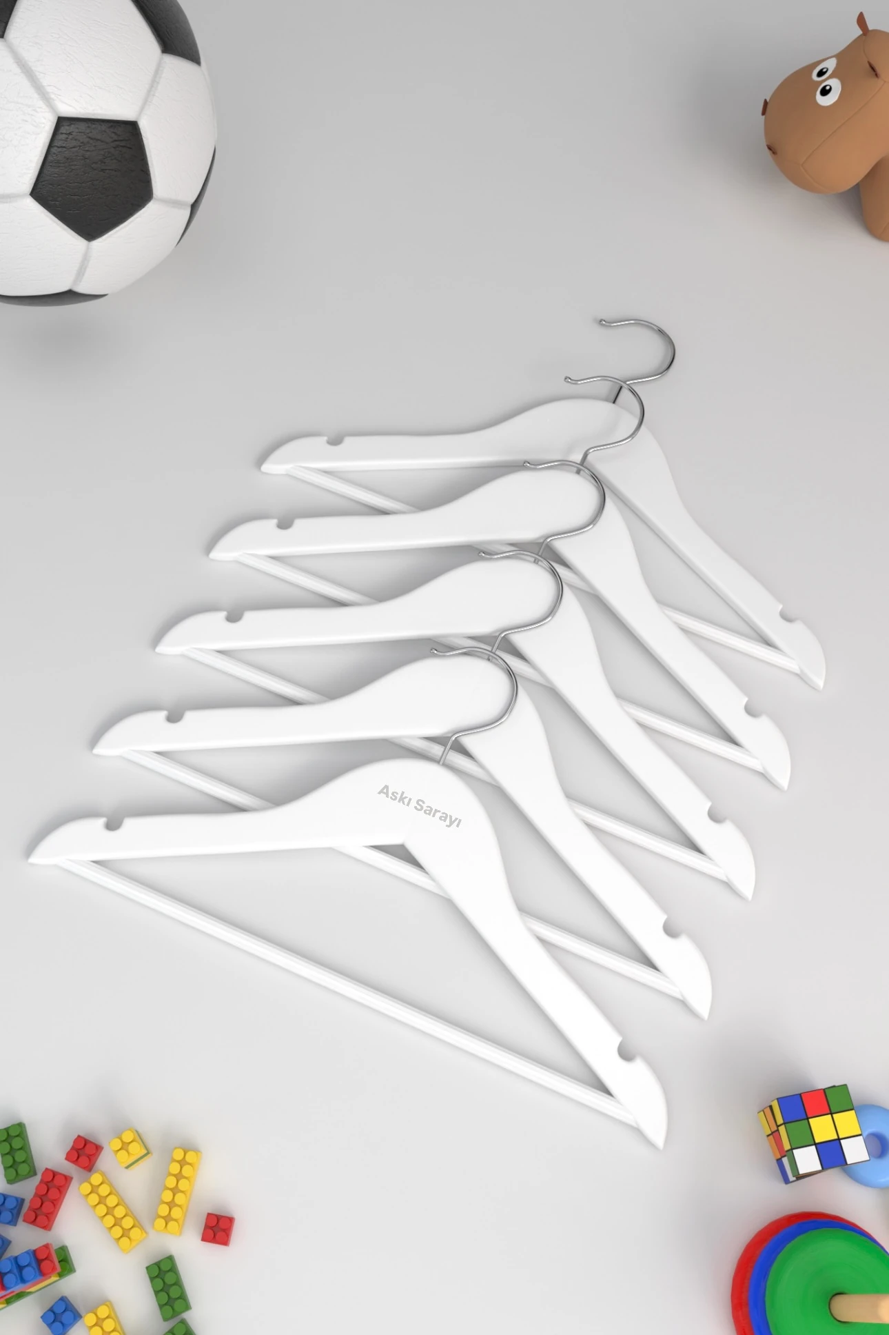 Beyaz Ahşap Çocuk Ve Bebek Askısı Standart Kanca 