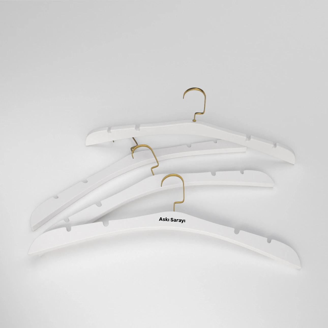 Beyaz Ahşap Gelinlik Ve Abiye Askısı Özel Amerikan Kanca